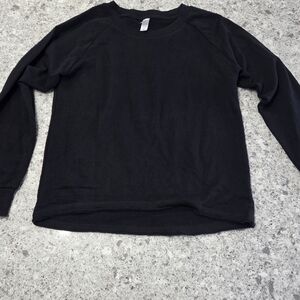 Alternative Apparel Black Distressed Crewneck Pullover Sweatshirt Womens Size M